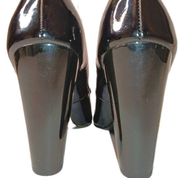 Nine & Co. Women's Black Patent Leather Open Peep Toe Heel Size 8M - Picture 6 of 11